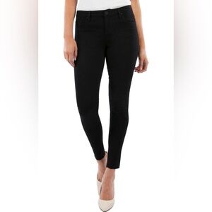 Kut from the Kloth Donna High Waist Ankle Fray in Black Size 10